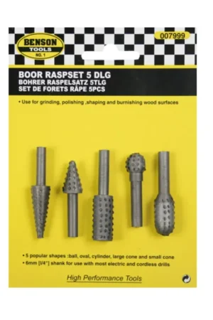 Benson Boor Raspset – 5-delige Raspset voor Houtbewerking Koop Online